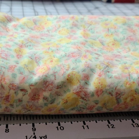 Wamsutta OTC M Lowenstein Fabric  Yellow/Pink Floral Vintage - Picture 9 of 9
